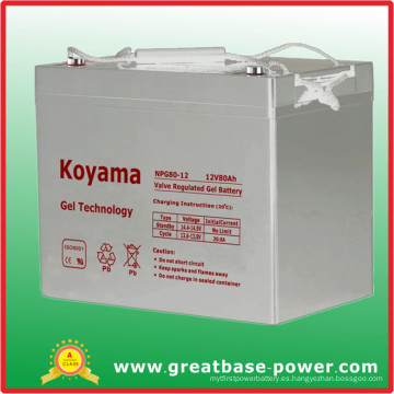 80ah 12V Long Life Gel Storage Battery para Street Light